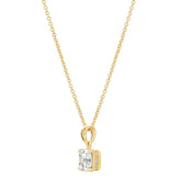 Royal Asscher Cut Pendant Necklace Finished in 18kt Yellow Gold